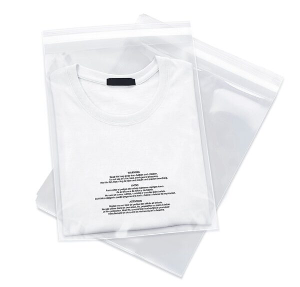 100 13x15 LDPE Poly Bags Resealable Suffocation Warning Clear Merchandise 1.5 mil Shirt Apparel